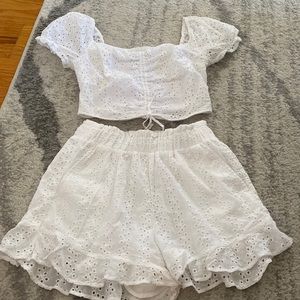 Super cute white set! Worn once